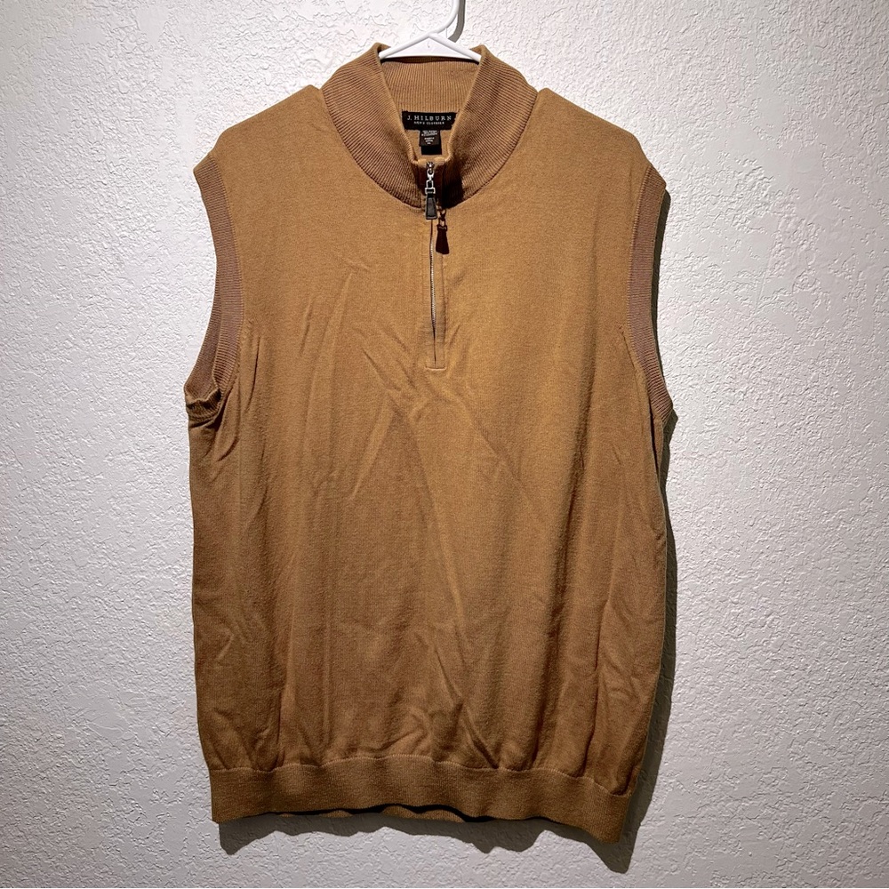 J. Hilburn cotton Silk Cashmere Blend Zip Vest Mens XL
